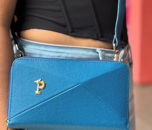 Parchita Bee Blue Petroleum Wallet